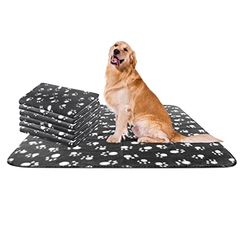 Nobleza - 6 x Hundedecke Weiche Fleecedecke Waschbare Deck für Haustier Hunde Katzen Welpen Weiche Warme Matte, Schwarz, 120 * 100 cm von Nobleza