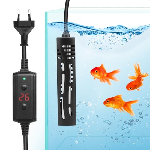 Nobleza – Aquarium Heizstab 10–50L, 50 W Tauch-Aquarium Heizer, Aquarium-Heizung, Sicherheits-Quarz-Tankheizung, Externer Temperaturregler (15–35 °C) von Nobleza