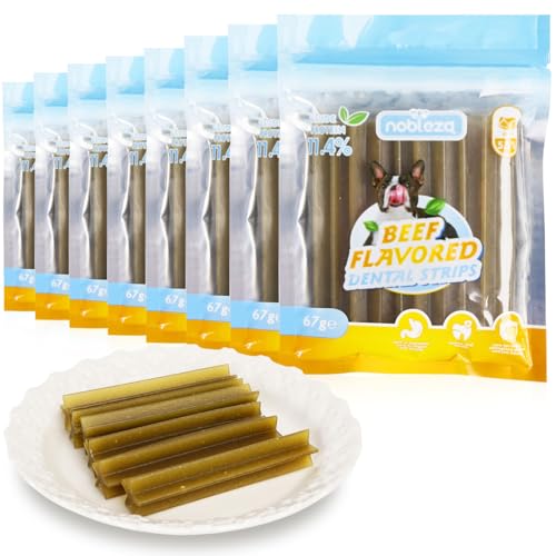 Nobleza Dental Sticks Hund, Kaustangen Hund mit Rindgeschmack，Daily Oral Care Zahnpflegesnack, Hundesnack zur Reduzierung von Zahnstein & Zahnbelag, Langes Kauen Effektiv, Kleine, 8er Pack (8 x 67 g) von Nobleza