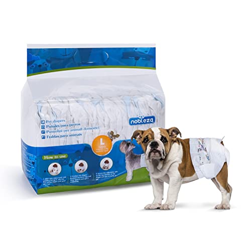 Nobleza Hund Windeln Einweg Weiblich Welpen Training Windeln Super Absorbent Pet Wraps 12 Pack, Größe L von Nobleza