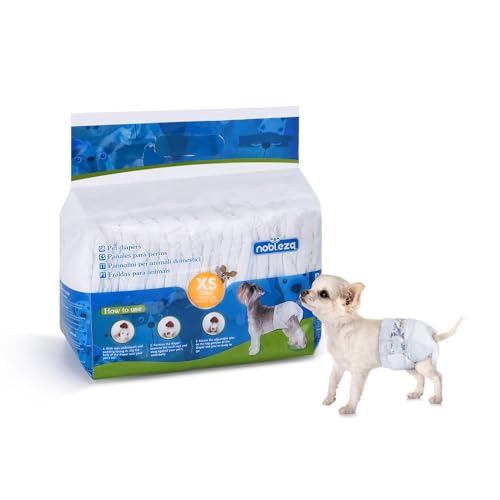 Nobleza Hund Windeln Einweg Weiblich Welpen Training Windeln Super Absorbent Pet Wraps 12 Pack, Größe XS von Nobleza