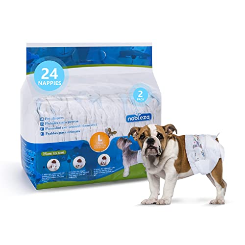 Nobleza Hund Windeln Einweg Weiblich Welpen Training Windeln Super Absorbent Pet Wraps 24 Pack 30 * 50 cm, L von Nobleza