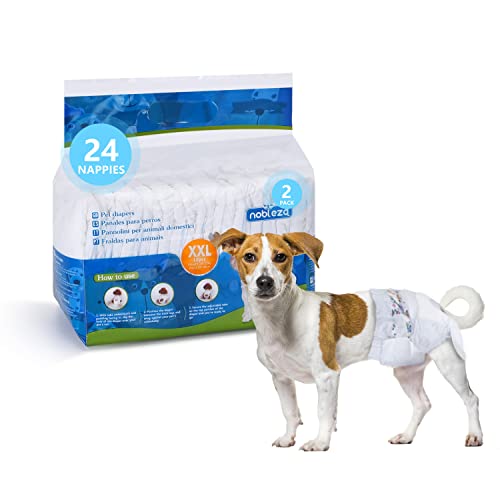 Nobleza Hund Windeln Einweg Weiblich Welpen Training Windeln Super Absorbent Pet Wraps 24 Pack 38 * 58 cm von Nobleza