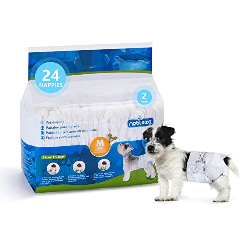 Nobleza Hund Windeln Einweg Weiblich Welpen Training Windeln Super Absorbent Pet Wraps 36 Pack, Größe M von Nobleza