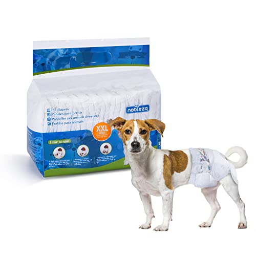 Nobleza Hund Windeln Einweg Weiblich Welpen Training Windeln Super Absorbent Pet Wraps 36 Pack, Größe XXL von Nobleza