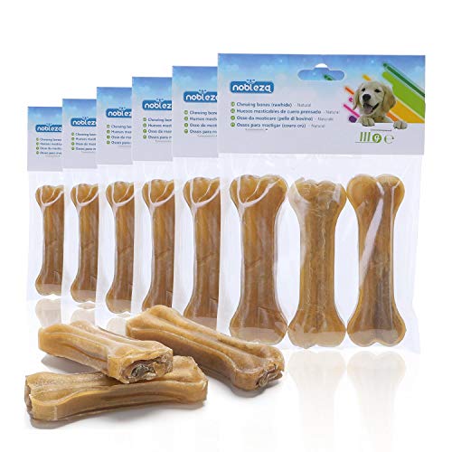 Nobleza - Hunde Kauknochen 10CM x 18 Stücke, 100% natürliche rinderhautknochen und hundeknochen für kleine Hunde, Dog Bones proteinreiche von Nobleza