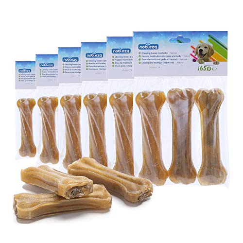 Nobleza - Hunde Kauknochen 12.5CM x 18 Stück, 100% Natürliche Rinderhautknochen und Hundeknochen für Hunde Groß, Dog Bones Proteinreiche von Nobleza