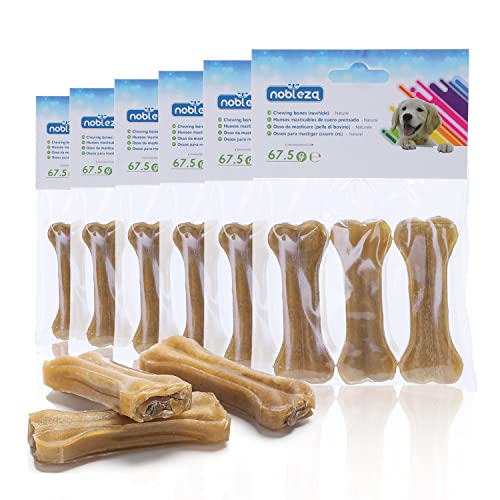 Nobleza - Hunde Kauknochen 7.6CM x 18 Stück, 100% natürliche rinderhautknochen und hundeknochen für kleine Hunde, Dog Bones proteinreiche von Nobleza