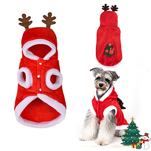 Nobleza - Hundekostüme Weihnachten, Haustier Weihnachtskostüm für Hund Niedliches Rentier Hundekostüm, Warmer Wintermantel für Haustier, Hund Katze Hoodie Weihnachts für Warmer Herbst Wintermantel von Nobleza