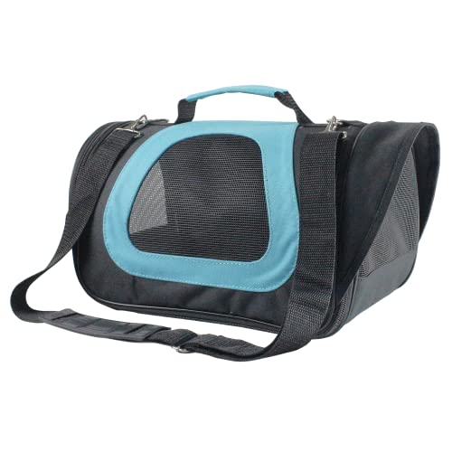 Nobleza Hundetransportbox faltbar für Reise & Auto, 34 * 21 * 22cm, stabile Transportbox mit Tragegriffen & Decke für klein Katzen & Hunde von Nobleza