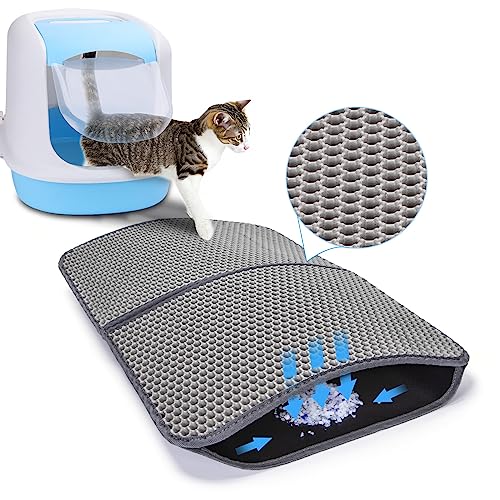 Nobleza Katzenklo Matte, Katzenstreu Matte Katzenklo, Unterleger Waben Design, Rutschfeste Katzenstreu Matte für Katzentoiletten, Grau, 60 * 43cm Nobleza Katzenklo Matte, Katzenstreu Matte Katzenklo, Unterleger Waben Design, Rutschfeste Katzenstreu Matte für Katzentoiletten, Grau, 60 * 43cm von Nobleza