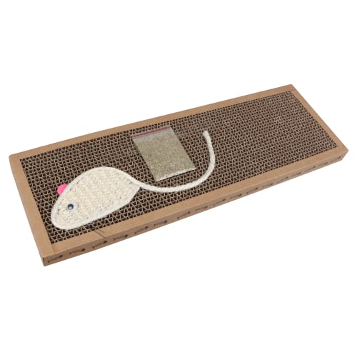 Nobleza - Kratzbrett für Katzen mit Sisal Spiel Kätzchenkratzer Wellpappe mit kostenloser Katzenminze, (38 * 12.5 * 1.8) cm von Nobleza