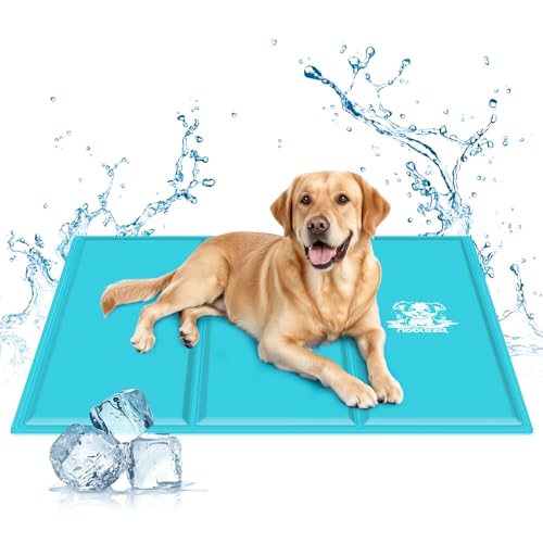 Nobleza Kühlmatte für Hunde, 90x50cm Kühldecke Hund Selbstkühlend Ungiftige mit Gelauflagen Welpe Katzen Haustiere Kühlmatratze für Sommer, Hellblau, L von Nobleza