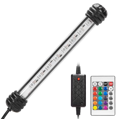 Nobleza - LED Aquarium Beleuchtung, IP67 Wasserdicht Aquarium Lampe mit Fernbedienung, RGB Multicolor Farbwechsel zum Beleuchten von Aquarienpflanzen(1.5w 20cm, RGB) von Nobleza