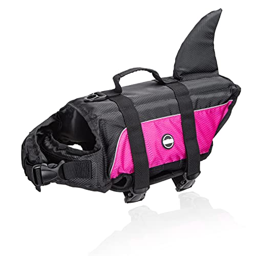 Nobleza - Schwimmweste Hund, Einstellbare Hunde Schwimmweste mit Rettungsgriff und Reflektierend, Hundeschwimmweste mit Guter Auftrieb, zum Schwimmen, Bootfahren und Kanufahren, Rosa(M) von Nobleza