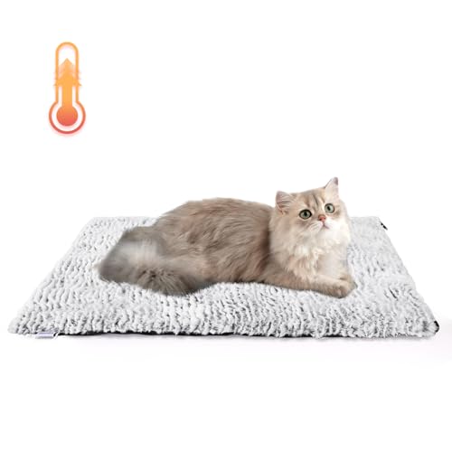 Nobleza Selbstheizende Decke für Hunde & Katzen, Wärmedecke Katze Ohne Strom Winter, Wärmematte Hund, Flauschig Waschbar, Thermodecke für Hunde Outdoor, Geräuschlos rutschfest, 50x40cm von Nobleza