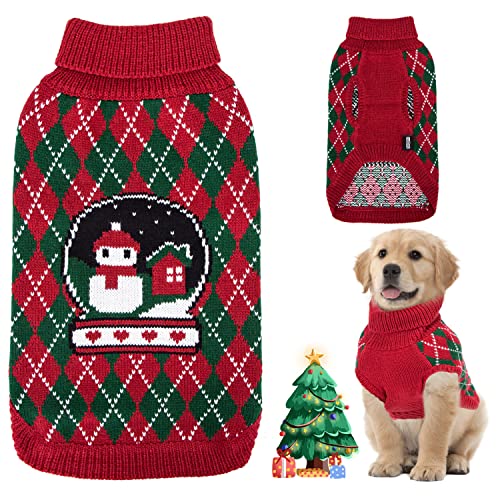 Nobleza - Weihnachten Hundepullover, Rollkragenpullover Weihnachten Muster Strickwaren Warme, Hundepullover für Weihnachten Cartoon Schneemann Haustier Katze für Hundepullover Klein mittelgroße Hunde von Nobleza