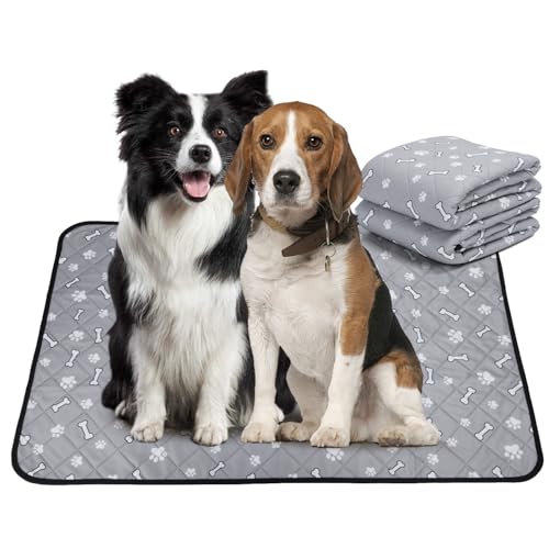 Nobleza Wiederverwendbare Welpenunterlagen, 2er Set Waschbar Haustier-Urinunterlage, 120 x 90 cm Schnell Absorbierend Trainingsunterlagen für Welpen, Alte, oder inkontinente Hunde, rutschfest von Nobleza