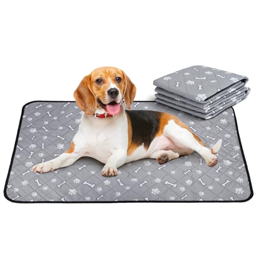 Nobleza Wiederverwendbare Welpenunterlagen, 2er Set Waschbar Haustier-Urinunterlage, 90 x 60 cm Schnell Absorbierend Trainingsunterlagen für Welpen, Alte, oder inkontinente Hunde, rutschfest von Nobleza