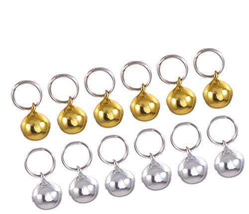 Nobranded Glöckchen für Hunde und Katzen, für Töpfchentraining, Schlüsselanhänger, 12 Stück, Zubehör (Gold Silber), 16 mm von Nobranded