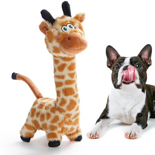 Nocciola Twistable Giraffe gefülltes Hundespielzeug, Plüsch-Hunde-Kauspielzeug für kleine und mittelgroße Rassen, knisterndes Tier-Hundespielzeug, um sie zu beschäftigen von Nocciola