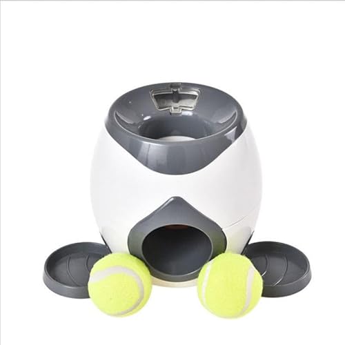 Interaktives Hundespielzeug – Belohnungsmaschine mit Tennisball für Langeweile und Spielspaß – perfekt für Hunde, Haustiere und pelzige Freunde (grau) von NogrAx