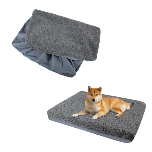 Nogsay Bezüge für Hundebetten,Ersatz Hundebett Weicher Plüsch Bezug,Wasserdicht Waschbar Abnehmbare Bezug für Haustier Hundekissen (L:112x81x15 cm) von Nogsay