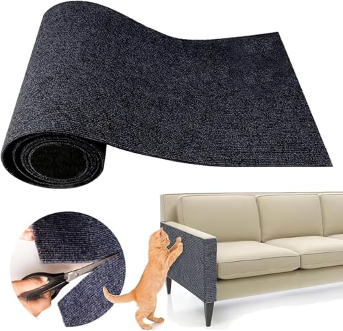 200cmx40cm Kratzmatte Selbstklebend Katzen,DIY Kratzmatte Katze,Kratzschutz Sofa Katze,Kratzteppich Katze,Kratzbretter Katze,für Schützt Teppiche Sofa Möbelschutz,Kratzwand für Katzen(Dunkelgrau) von Nokwocy