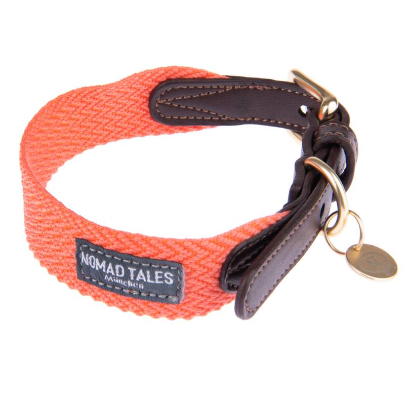 Nomad Tales Bloom Halsband, coral - Größe M: 40 - 46 cm Halsumfang, 32 mm breit von Nomad Tales