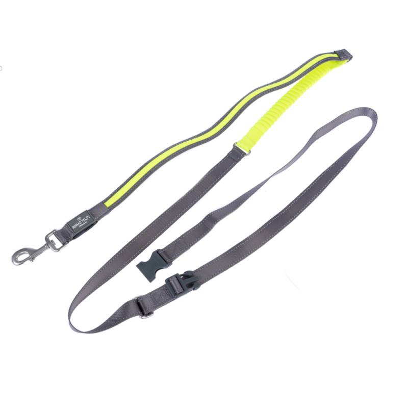 Nomad Tales Spirit USB LED Joggingleine neongelb & grau - 180 - 250 cm lang, 25 mm breit von Nomad Tales