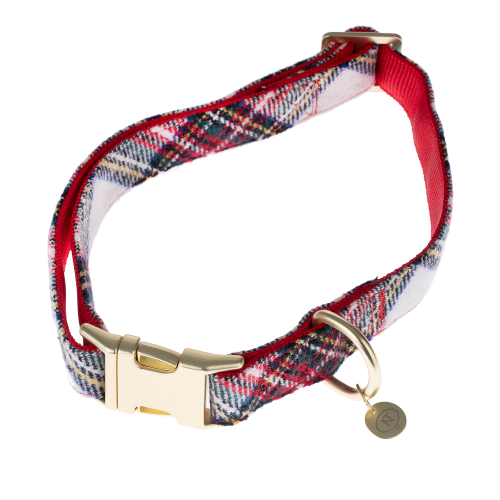 Nomad Tales Tartan: Halsband, Leine, Kotbeutelspender, Scrunchie - Halsband Größe M: 34-50 cm Halsumfang von Nomad Tales