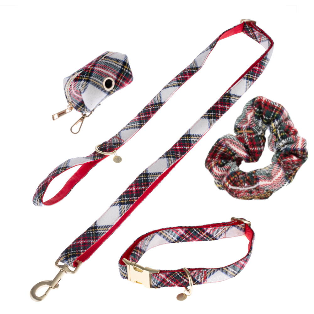 Nomad Tales Tartan: Halsband, Leine, Kotbeutelspender, Scrunchie - Halsband L + Leine + Kotbeutelspender + Scrunchie von Nomad Tales