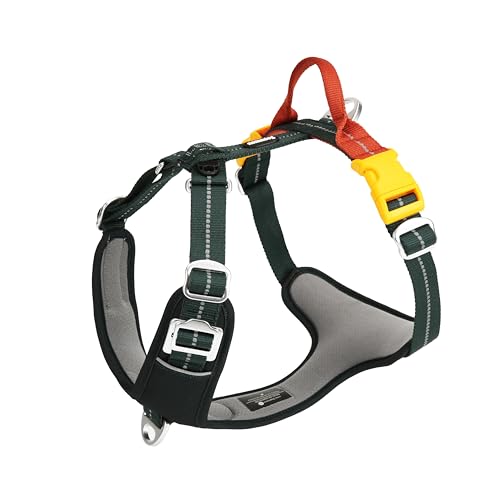 Nomadog Trailblazer Anti Zug Hundegeschirr Gepolstert Mit Haltegriff – Ideal Für Aktive Hunde & Abenteuer Im Freien – Reflektierend, Verstellbar, Aluminium Ringe - Brustgeschirr Hund Mittel (M) von Nomadog