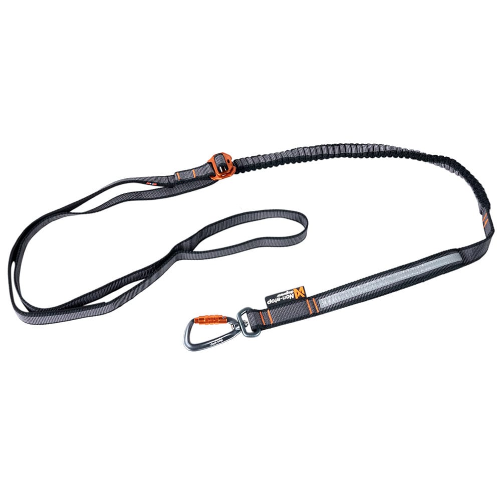 Non-stop dogwear® Hundeleine Touring Bungee black/orange, Gr. 13mm, Breite: ca. 13 mm, Länge: ca. 159 - 275 cm von Non-stop dogwear®