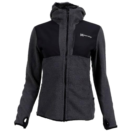 Non-Stop dogwear Hoodie FZ Damen (UK, Alpha, XS, Regular, Regular, Schwarz/Grau) von Non-stop dogwear