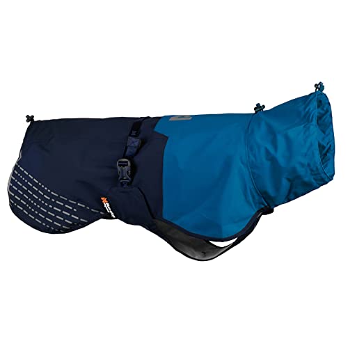 Non-stop dogwear Fjord Raincoat, wasserdichter Regenmantel für Hunde, verstellbar und atmungsaktiv mit Reflektstreifen, Leinenöffnungen und Beinschlaufen, Blau für kleine Hunde (Blau, 30) von Non-stop dogwear