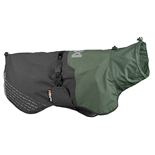 Non-stop dogwear Fjord Raincoat Grey/Green |2963| Regenschutz, Größe:27 von Non-stop dogwear