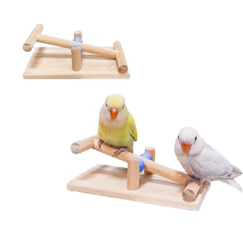 Wippe für Vögel, Balance-Spielzeug aus Holz für Nymphensittiche, Sittiche, Tischplatte, Vogelspiel, Übungstraining, Werkzeug, Angstlinderung, Vogelzubehör, Spielzeug von Nopikku