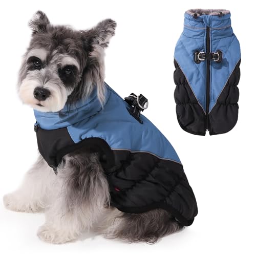 Norbi Hunde-Wintermantel, warm, reflektierend, winddicht, Hundemantel mit Geschirr, Winter-Hundejacke, gemütlicher Rollkragen, kaltes Wetter von Norbi