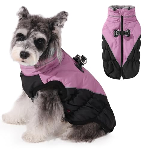 Norbi Hunde-Wintermantel, warm, reflektierend, winddicht, Hundemantel mit Geschirr, Winter-Hundejacke, gemütlicher Rollkragen, kaltes Wetter von Norbi