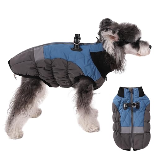 Norbi Warmer Hundemantel, Hunde-Wintermantel mit integriertem Geschirr, reflektierend, verstellbar, für kleine Hunde, warme Hundejacke, winddicht für kleine und mittelgroße Hunde von Norbi