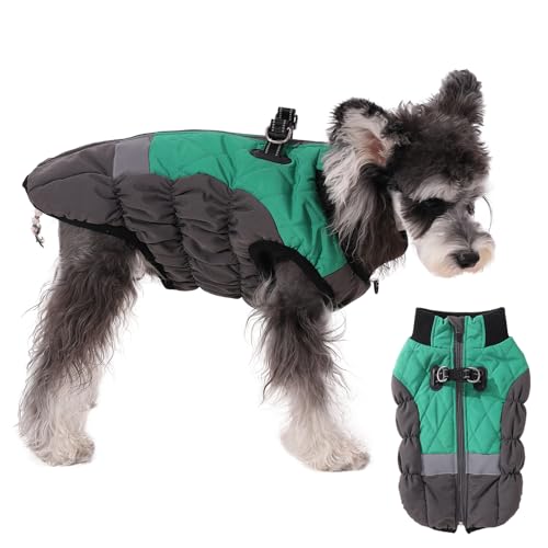 Norbi Warmer Hundemantel, Hunde-Wintermantel mit integriertem Geschirr, reflektierend, verstellbar, für kleine Hunde, warme Hundejacke, winddicht für kleine und mittelgroße Hunde von Norbi