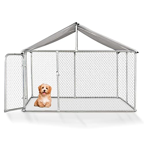 Nordic ProStore 3 x 6 m Hundezwinger - Welpen Zwinger Hund Mit Dach - Zwinger Für Hunde Draußen - Verzinktem Stahlkettenglied Hundekäfig Metall – UV, Witterungsbeständig Kennel Für Hunde von Nordic ProStore