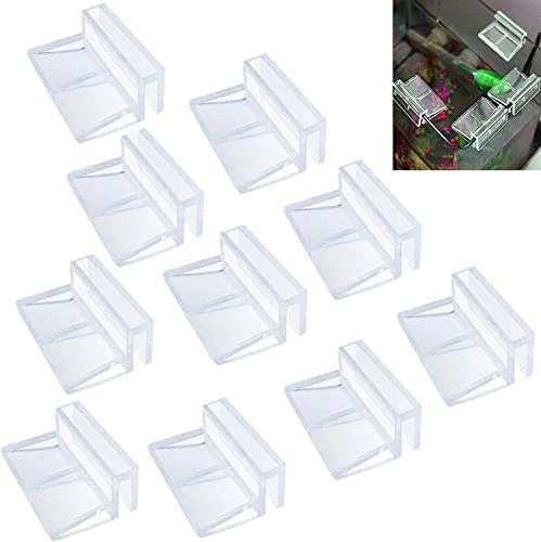 Norhogo 10 Stück Glasabdeckungs-Clips für Aquarien, 8mm Glasabdeckung Clip Unterstützung Halter für Aquarien,Acryl-Clips universale Halterungen für randlose Aquarien von Norhogo