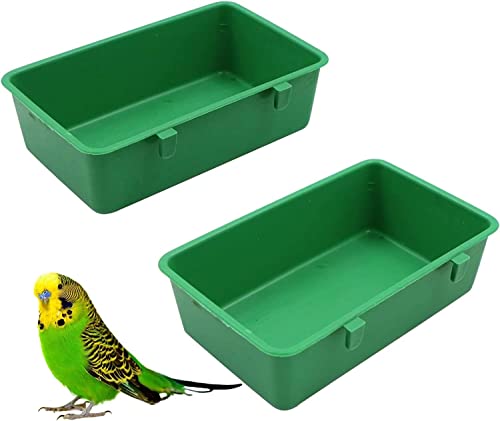 Norhogo 2 Pack Vogelkäfig Badewanne Vogel Multifunktional Feeder Papagei Badewanne, Kleine Papagei Dusche Bad, Vogelbadewanne für kleine Vögel Fink, Wellensittich, Kanarienvogel, Papagei von Norhogo