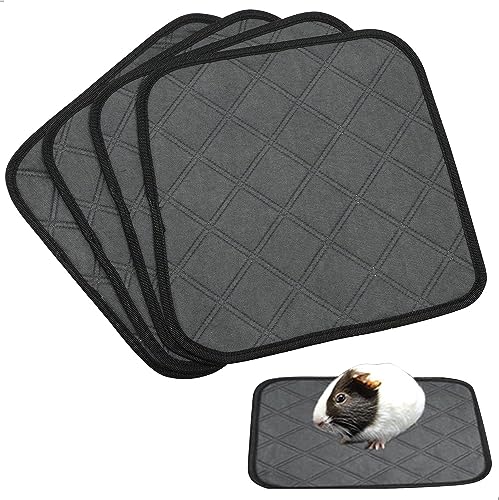 Norhogo 4 Stück Meerschweinchen Käfig Hamster Matte Wiederverwendbare Teppich für Meerschweinchen-Käfig, Käfigmatte für Kleine Tiere, Kaninchen, Zwerg, Chinchilla, Igel, 30 * 30cm(Dunkelgrau) von Norhogo