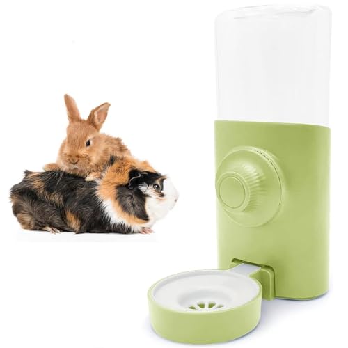 Norhogo Automatischer Wasserspender Kaninchen, Kaninchentrinker Futterautomat, 600 ML Hängend Trinkflasche Hasen Meerschweinchen Hamster Chinchilla Frettchen Grün, OneSize von Norhogo