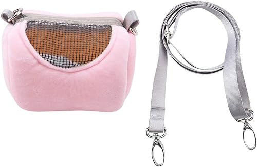 Norhogo Haustier Tragetasche, Tragbare Atmungsaktive Hamster Ratten Schultertasche Handtasche Reise Wandern Haustier für Hamster Gerbil Rat Frettchen und andere Kleintiere(Rosa) von Norhogo