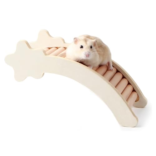 Norhogo Holz-Kletterspielzeug Brückenkäfig-Dekoration, Spielzeuge Kletterspielzeug beißspielzeug Haustier Holzleiter Rennmaus der Zaun für Hamster, Rennmäuse, Mäuse und kleine Tiere (Sternenmuster) von Norhogo