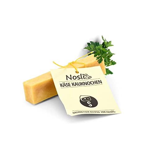 Nosli Käseknochen Hund • Natürlicher Käse für Hunde • Kauknochen aus Hartkäse • Käse Kauknochen aus Kuhmilch • Kauspaß & Zahnpflege • 3er Pack S (30-50g) von Nosli